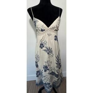 Billabong Sundress Tropical Floral Halter Skater Dress Summer S-Lrg